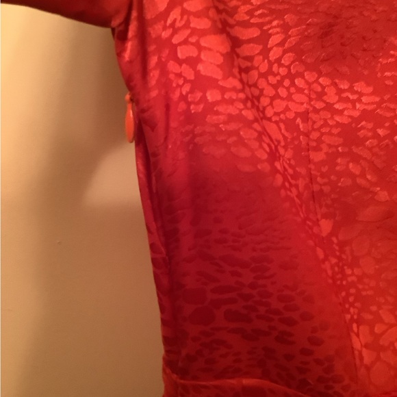 Saylor Farrow Red Orange Jacquard Ruched Dress XS - Picture 4 of 4